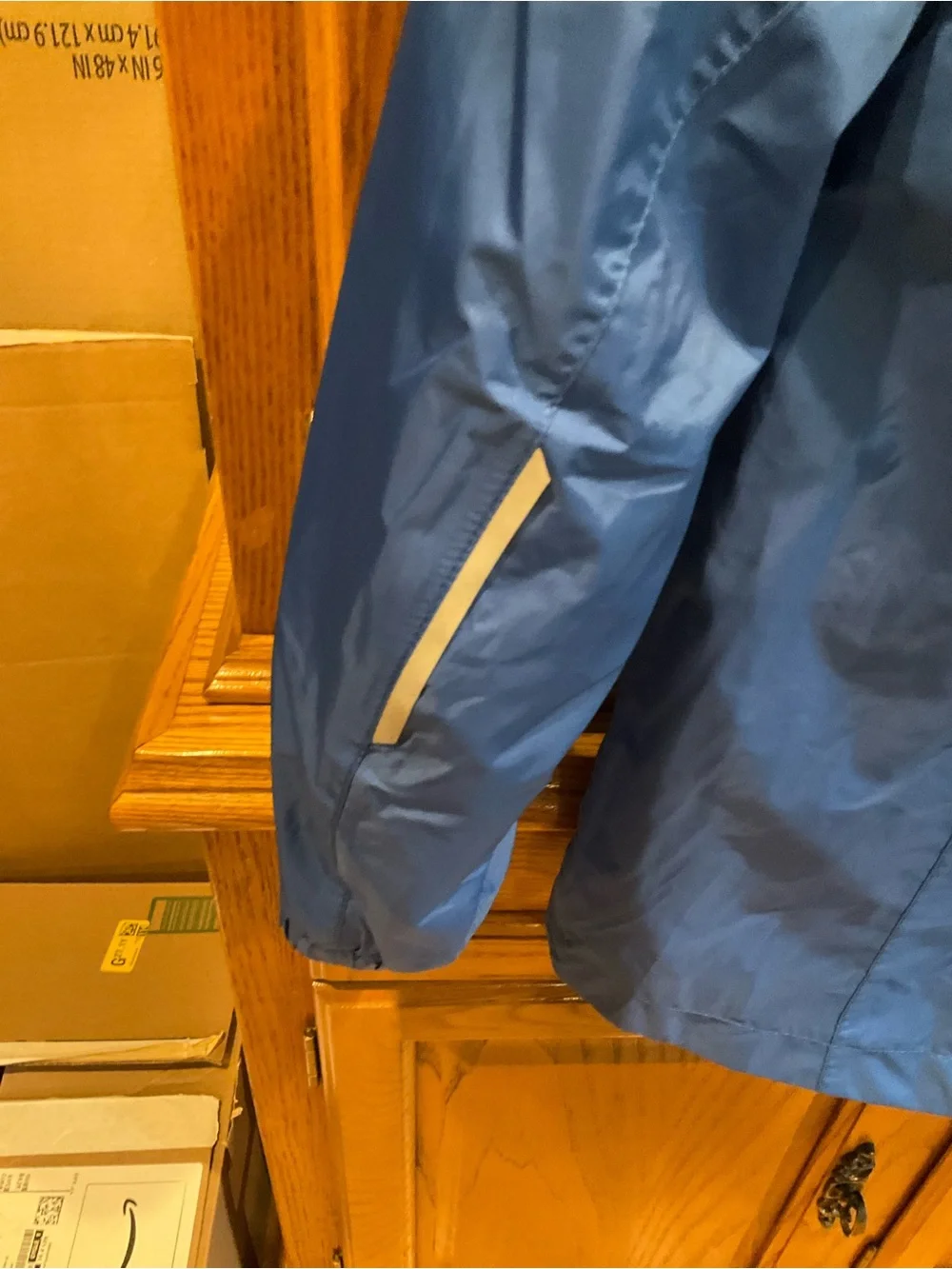 L.L. Bean Kids Blue and Navy Hooded Rain Jacket Coat 8